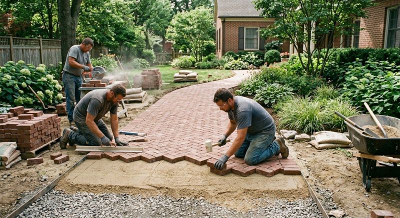 Brick Hardscaping Installation in West Hartford, CT