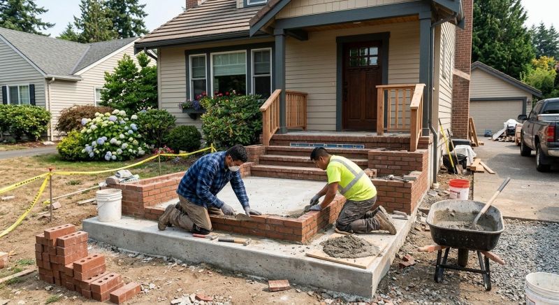 Brick Porch Installation in Worcester, MA
